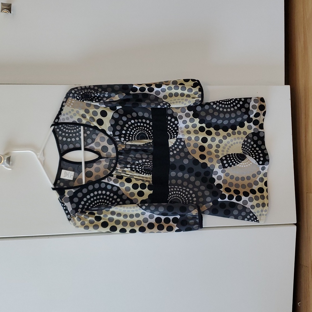 Maurices Blouse | Black, Brown & Cream | Size Small
